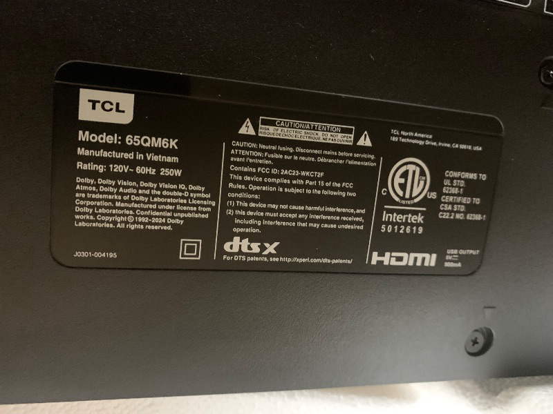 Photo 1 of TCL 65-Inch Class QM6K Series QD-Mini LED 4K UHD Google Smart TV Best Value Mini-LED TV - QLED, 144hz, 288hz Gaming Rate, High Contrast Screen, Onkyo Audio, Dolby Atmos (65QM6K, 2025 Model)