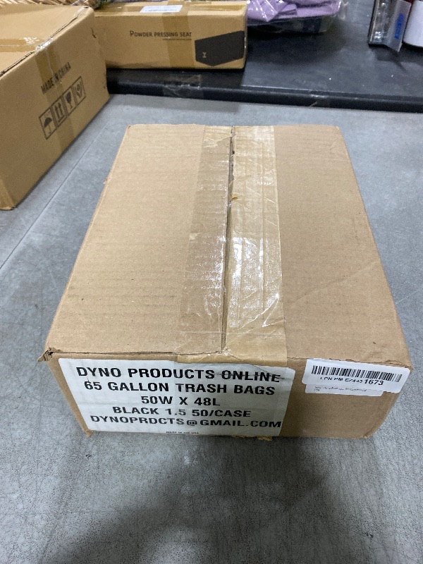 Photo 1 of Dyno Products Online 65-Gallon Heavy-Duty Black Trash Bags - 50 Count, 1.5 Mil Thick, Industrial Strength, Resistant to Punctures and Leaks, Ideal for Commercial Use
