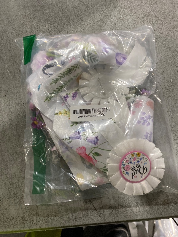 Photo 1 of Ceenna Wildflower Baby Shower Decorations Baby in Bloom Floral Mom to Be Sash and Dad to Be Pin Flower Crown for Gender Reveals Shower Party Favors Pregnancy Mommy Dress Gift