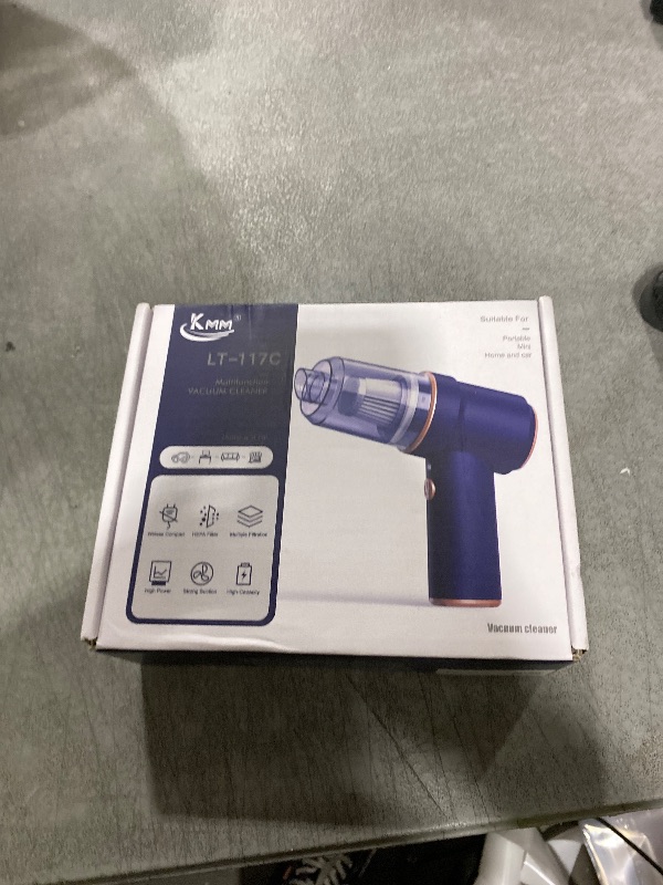Photo 1 of KMM Handheld Car Vacuum Cleaner, 9000Pa Vacuum Cleaner and Air Duster, 120W High Power Hand Held Vacuum with LED Light and Multi-Nozzles for Car, Home, Office, Pet