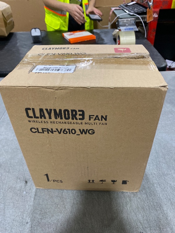Photo 1 of Claymore V600+ Warm Gray Rechargeable Portable Fan – 7,800mAh Battery, 4-Speed BLDC Ultra-Quiet Air Circulator USB-C Charging 32 Hrs Runtime Tripod Mountable Adjustable for Camping, Indoor, Outdoor