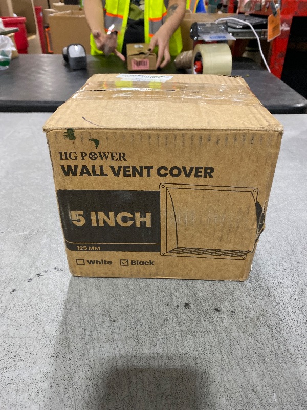 Photo 1 of 5 Inch Dryer Wall Vent Cover, HG Power Metal Wall Vent Cap Outside with Removable Screen & Cushioned Non-Return Flap for Home Wall, Air Condition, Range Hoods, Kitchen (Black)