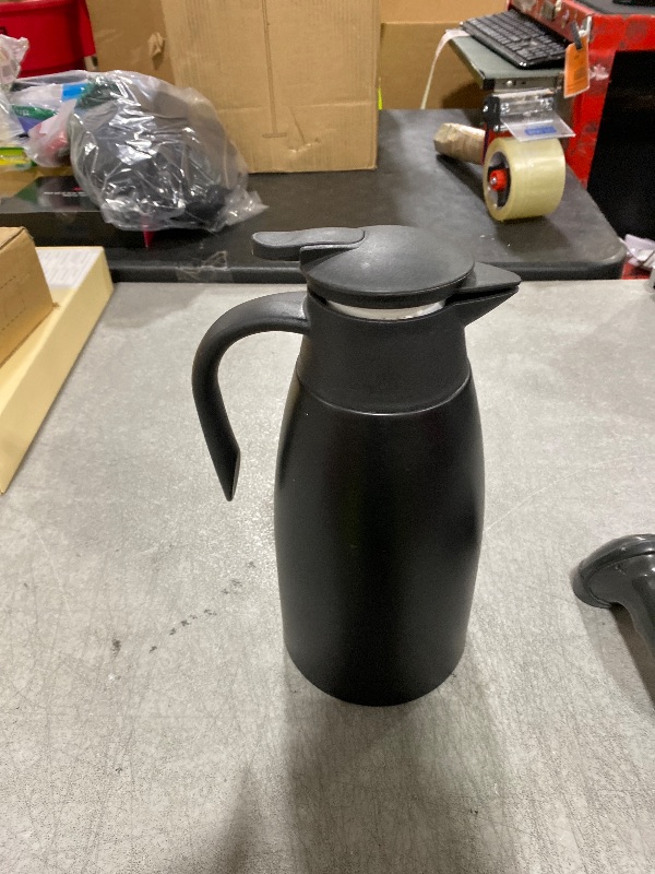 Photo 1 of 70oz Thermal Coffee Carafe for keeping hot,Updated Carafes for hot liquid, Stainless Steel Insulated Thermal Pot for Coffee, Hot Water,Keep Hot 12 Hours (Black 2.1 L)