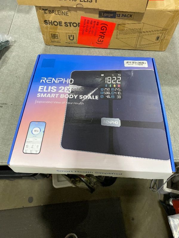 Photo 1 of RENPHO Scale for Body Weight, Smart Scale with BMI, Body Fat, Muscle Mass, Bluetooth, 13 Metrics with Large VA Display, Support App Connection, Black, Elis 2X