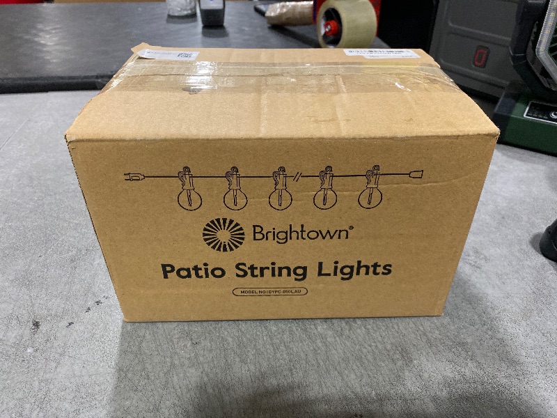Photo 1 of Brightown Outdoor String Lights - 100 FT Patio Lights with 50 LED G40 Globe Plastic Bulbs, All Weatherproof Connectable Commercial Hanging Light for Outside Backyard Porch Cafe
