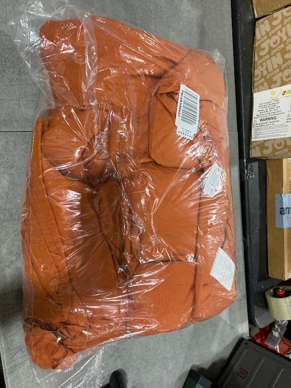 Photo 1 of JOLLYVOGUE Burnt Orange Full Size Comforter Sets 7 Pieces, Pintuck Bed in a Bag Comforter Set for Bedroom, Bedding Comforter Sets with Comforter, Sheets,Ruffled Shams & Pillowcases