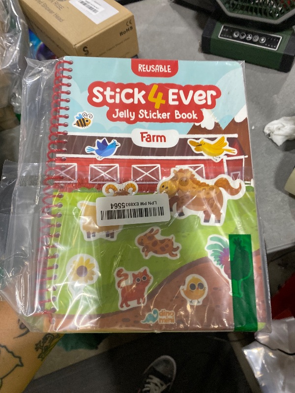 Photo 1 of Stick4Ever Jelly Sticker Book - for Kids - Waterproof, Easy to Clean Jelly Stickers for Kids - Reusable Sticker Book for Toddlers with 50 Pcs of Reusable Stickers (Farm)