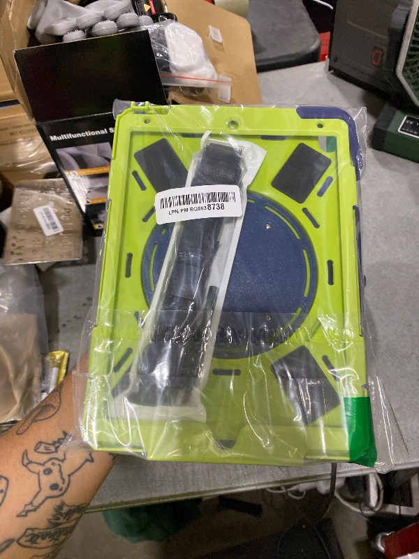 Photo 1 of BRAECN Case for iPad Air 3 10.5 Inch 2019, Hybrid Shockproof Rugged Silicone Case with Pencil Holder, Folding Hand Grip, Stable Kickstand,Carrying Shoulder Strap for iPad Pro 10.5” 2017-Navy Green