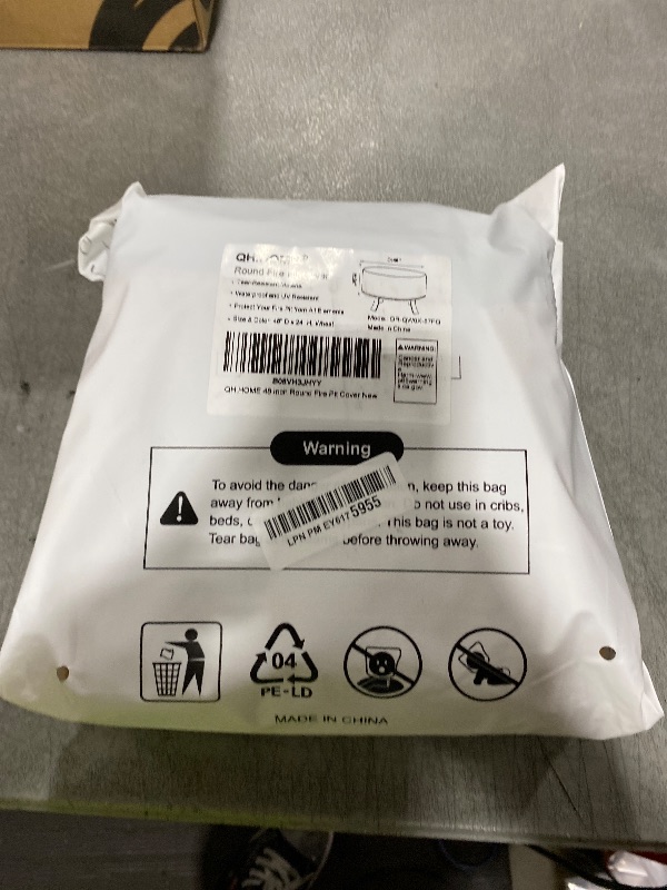 Photo 1 of QH.HOME Fire Pit Cover Round-45-48 Inch Heavy Duty 900D Strong Tear-Resistant and UV Resistant and Waterproof and Fading Resistant Material Polyester Firepit Covers Round for Outdoor Fire Pit-Wheat