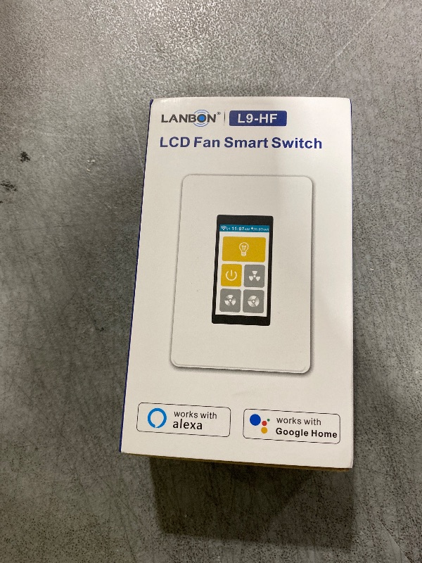 Photo 1 of LANBON LCD Smart Ceiling Fan Control & Light Switch, Smart Fan Switch Customized 3 Speed, 2.4G Wi-Fi Touch Smart Light Switches Works w/Alexa & Google Home, Single Pole, Neutral Wire Required, L9-HF