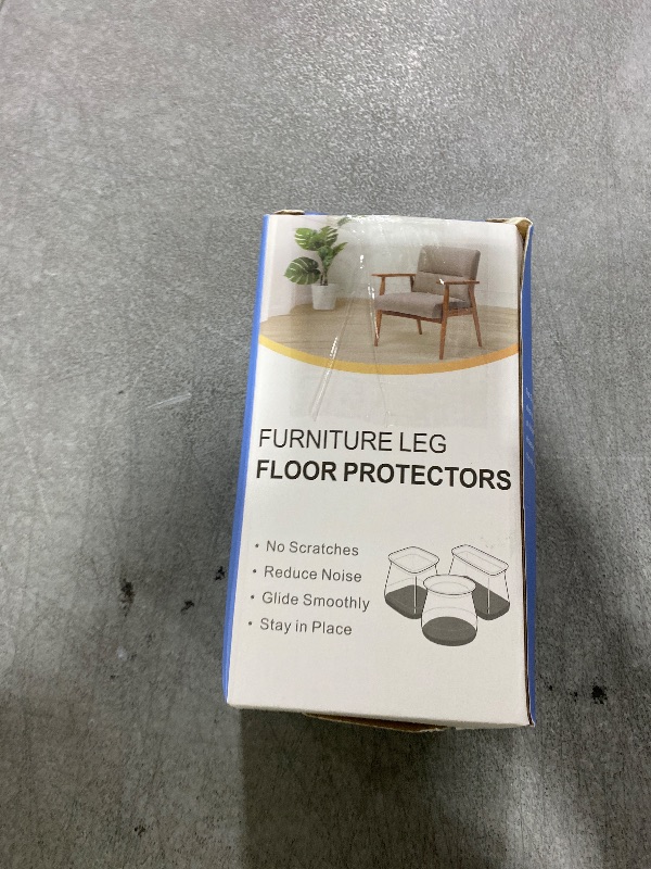 Photo 1 of 24 Pcs Chair Leg Floor Protectors Square, Silicone Felt Furniture Leg Pads Caps Covers for Hardwood Floors (Fit:1-1/16" to 1-5/8")