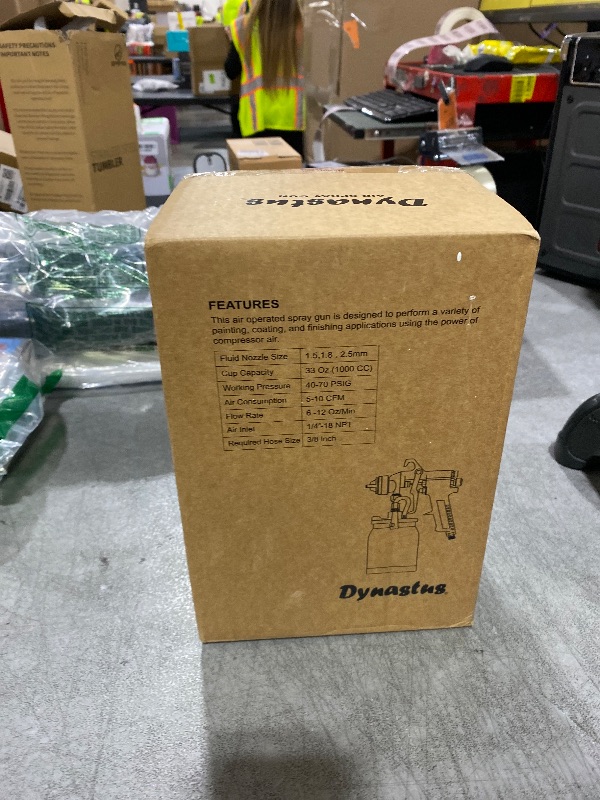 Photo 1 of Dynastus Suction Feed 33 oz Siphon Air Spray Gun, Replaceable 3 Nozzles 1.5mm 1.8mm 2.5mm, for Spraying Oil-Based or Latex Paints
