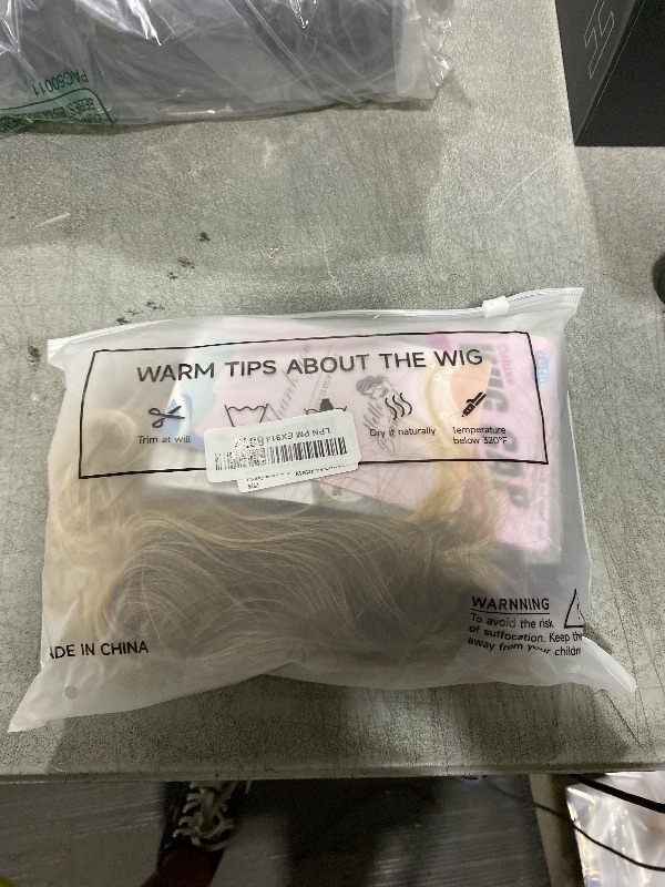 Photo 1 of AISI HAIR 14 Inch Ombre Blonde Wigs for Women - Shoulder Length Wave Wig with Pre-Cut Lace Hairline, Middle Part Natural Wavy Bob Synthetic Heat Resistant Fiber for Daily and Party