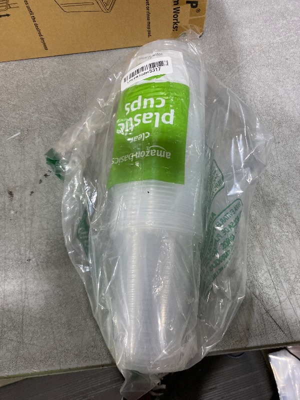 Photo 1 of Amazon Basics Disposable Clear Plastic Cups, 16oz, 50 Count