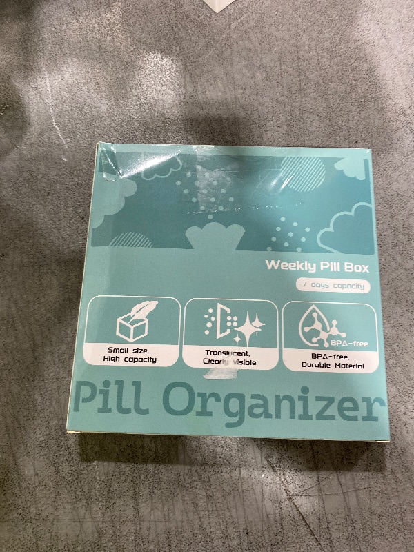 Photo 1 of ?????? ???? ?????????, Thinned and Enlarged 7 Day Pill Organizer, Cute Daily Pill Box with Large Compartment for Travel, Pill Container for Medication/Fish Oil/Supplements(Black)