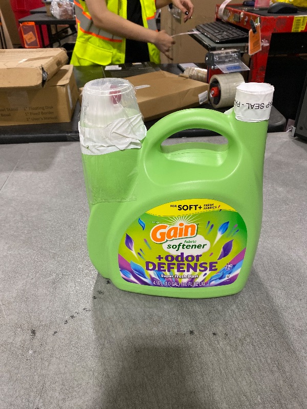 Photo 1 of Gain + Odor Defense Liquid Fabric Softener, Super Fresh Blast Scent, 140 oz 190 Loads, HE Compatible