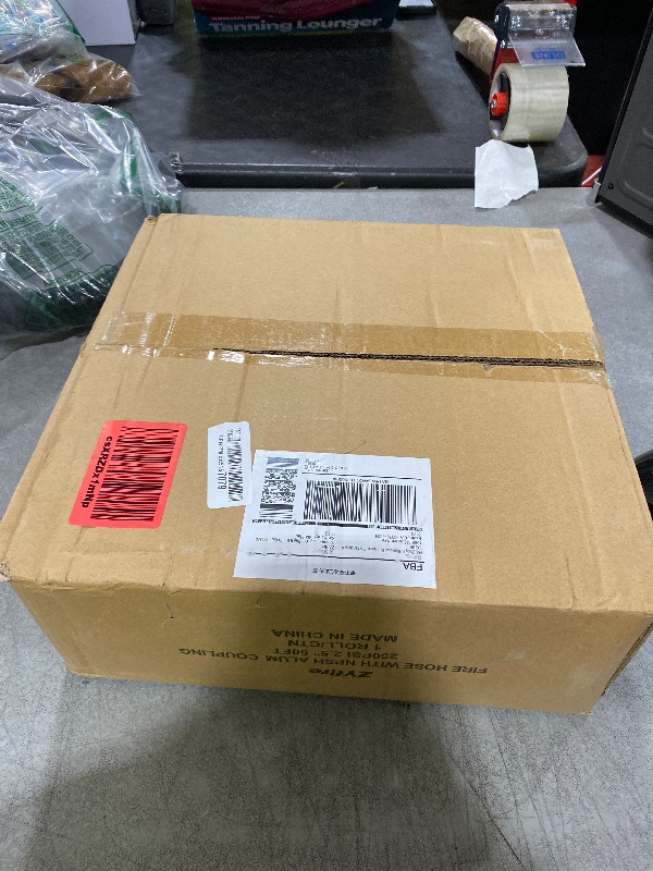 Photo 1 of ZYfire Fire Hose - 2-1/2" ID x 100 FT Single Jacket EPDM Firefighter Hose with NPSH Aluminum Couplings 750 PSI Burst Pressure Lightweight for Use in Firefighting