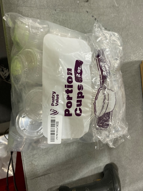 Photo 1 of Pantry Value [2 oz. - 200 Count Clear Disposable Plastic Portion Cups with Lids - Small Plastic Condiment Containers for Sauce, Salad Dressings & Portion Control