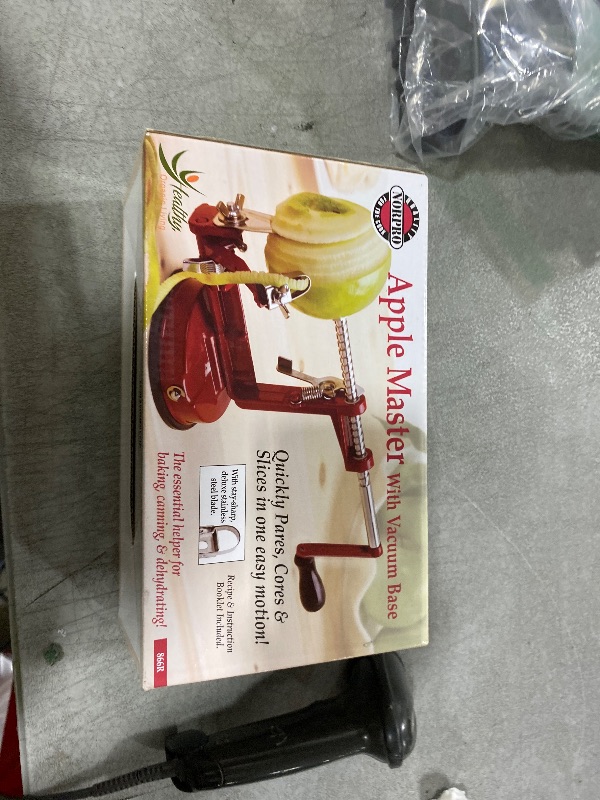 Photo 1 of Norpro Apple Master-Apple, Potato, Parer, Slicer & Corer with Vacuum Base, Red frame