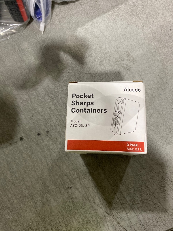 Photo 1 of Alcedo Portable Sharps Container for Travel and Home Use (3-Pack), Small 0.1L Container for Diabetes Insulin Pen Needle Disposal, Mini Sharps Box, Medical Grade