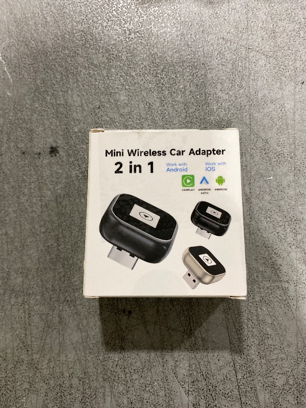 Photo 1 of 2 in 1 Wireless CarPlay & Android Auto Adapter, 2025 Upgraded Mini CarPlay Dongle Converts Wired to Wireless, Plug & Play, Auto Connect, Compact Design for iPhone & Android with USB/USB-C Port Black