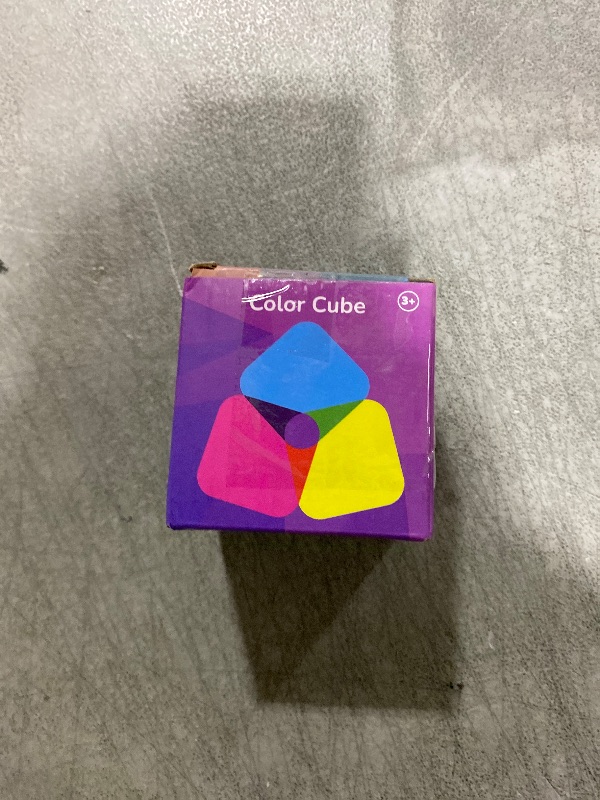 Photo 1 of iKeelo Color Cube (2.4inch) with Stand - Cyan, Magenta & Yellow Subtractive Color Mixing - Mesmerizing Acrylic Prism for Desk Decor, A Fun Conversation Starter