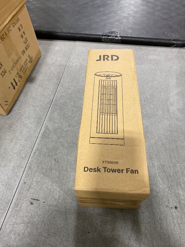 Photo 1 of JRD 13'' Tower Fan for Bedroom, Quiet Cooling Desk Fan with Remote, 80° Oscillating, 3 Speed, 4 Mode, 12h Timer, Digital Touch Screen, Portable, Safe Bladeless Table Fan for Home Desktop Office