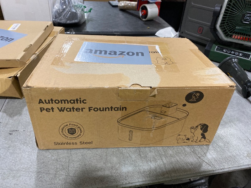 Photo 1 of Wireless 7.5l/254oz/2Gal Dog Water Fountain for Large Dogs Stainless Steel, Quiet Pet & Cat Water Fountain with Motion Sensor, Automatic Water Dispenser for Dogs&Multi-Pet Homes with 6psc Filter