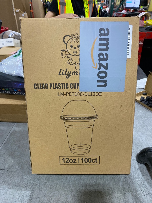 Photo 1 of Lilymicky [100 Sets 12 oz Clear Plastic Cups With Dome Lids, Disposable Plastic Drinking Cups, 12 oz Parfait Cups for Ice Coffee, Smoothie, Bubble Boba