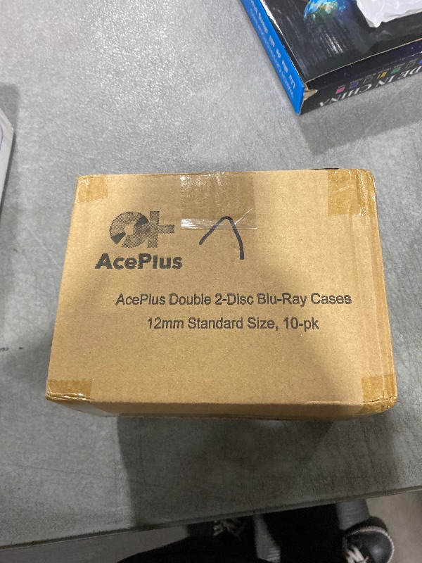 Photo 1 of AcePlus® Double 2-Disc Blu-Ray Cases with 12mm Standard Thickness, Screen Printed Logo and Clear Wrap Around Sleeve (10-Pack)