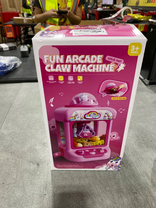 Photo 1 of TingingYuli Claw Machine for Kids,Unicorn Mini Vending Machines Candy Grabber Prize Dispenser Toys for Girls,Electronic Arcade Game with 20 Mini Plush Toys for Christmas Easter Birthday Gifts