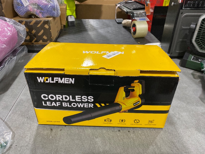 Photo 1 of Leaf Blower, Electric Cordless Leaf Blower with 2 Batteries and Charger, 2 Speed Mode, Lightweight Leaf Blowers for Blowing Leaves, Lawn Care, Patio Cleaning and Dust