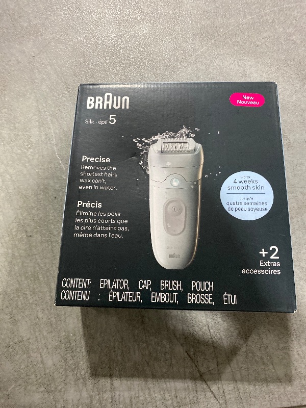 Photo 1 of Braun Epilator Silk-épil 5, Hair Removal Device, Women Shaver & Trimmer, Wet and Dry, Includes Skin Contact Cap, SE5-011, Grey