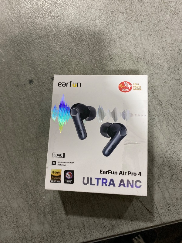 Photo 1 of EarFun Air Pro 4 Adaptive Hybrid Noise Canceling Wireless Earbuds, Qualcomm Snapdragon Sound, aptX™ Lossless, 6 Mics AI CVC 8.0 Call, LDAC Hi-Res Audio, 52H Playtime, Bluetooth 5.4, in-Ear Detection