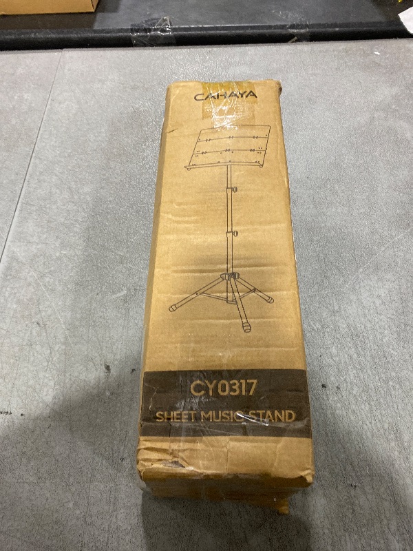 Photo 1 of CAHAYA Foldable Sheet Music Stand with Tri-fold Panel Portable Music Stand with Carrying Bag Matte Frosted Metal Material Sturdy Height Adjustable CY0317