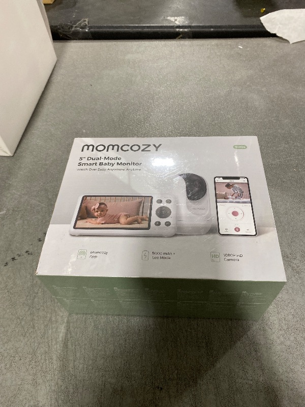 Photo 1 of Momcozy Smart WiFi Baby Monitor with Camera and Audio, 5" 1080P Screen with Wall Mount, Motion & Cry Detection, Safe Fence, Clear Night Vision, 5000mAh Battery, 2-Way Talk, Photo & Video Recording