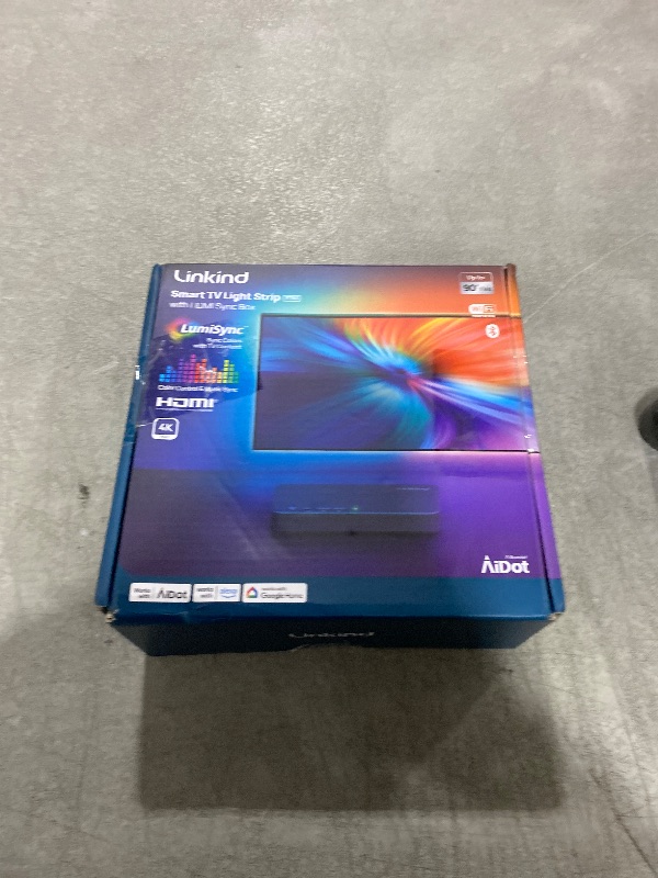 Photo 1 of Linkind TV Backlight Sync to Screen, HDMI Sync Box with AI LumiSync Technology, Supports 4K@60Hz, Cuttable LED Backlights Sync to Screen for 27-90 inch TVs, Real-time Syncing with Other Aidot Lights