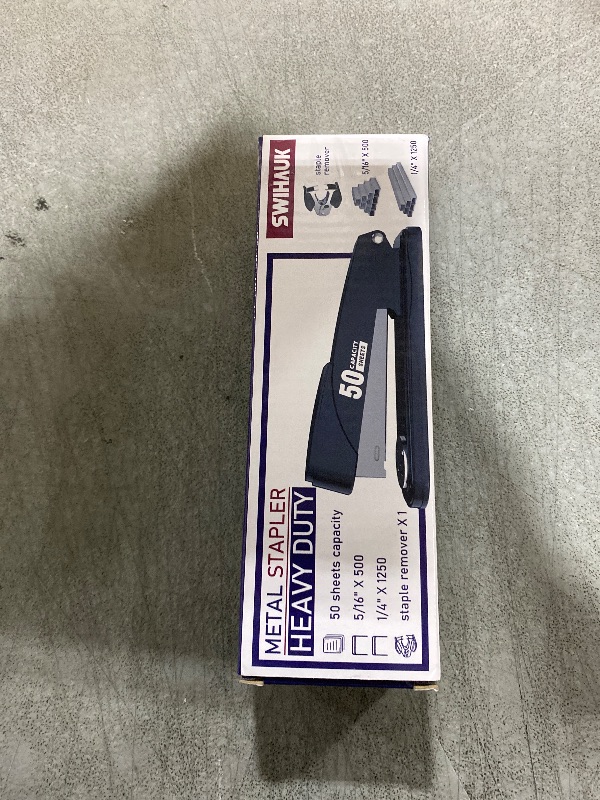 Photo 1 of Metal Stapler Heavy Duty 50 Sheet Capacity with 1750 Staples and Staple Remover, Full Strip Staplers for Desk, No Jam, Non-Slip for Office & Classroom, Black