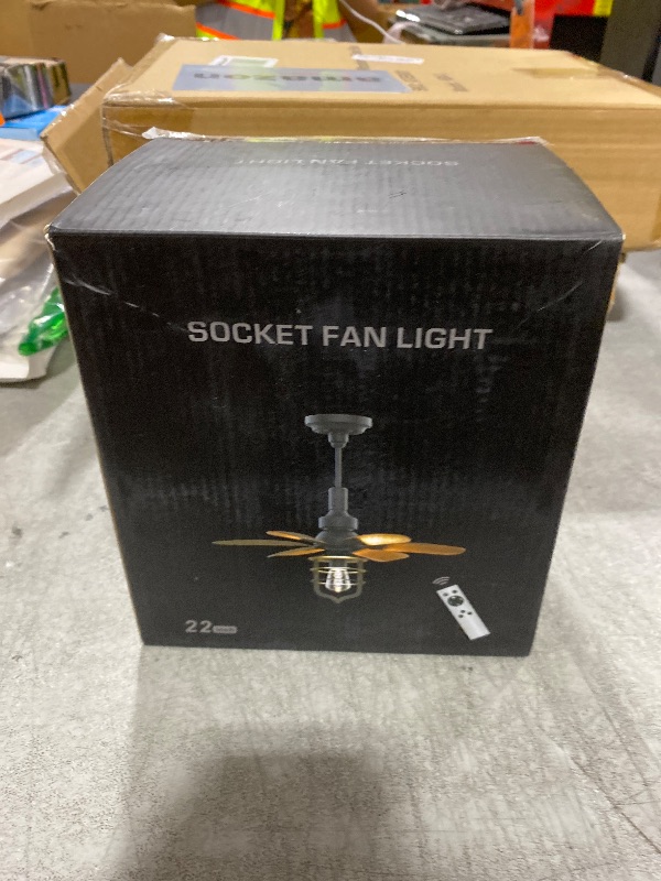 Photo 1 of MISSING REMOTE --------------------------------------------------------Garwarm 20IN Ceiling Fans with Lights, Socket Fan Light with Remote, Screw in Ceiling Fan in Light Socket Small Ceiling Fan for Garage,Bedroom, Kitchen, Living Room(Bulb not Included)