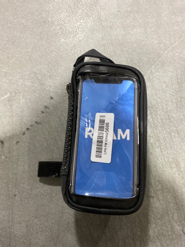 Photo 1 of Roam Bike Universal Phone Holder + Waterproof Zipper Storage Case - Fits Smartphones Up To 4" x 7" - Velcro Strap Mounts To Bicycle Frame - Full Touchscreen Capabilities - Black