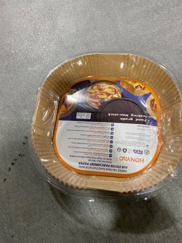 Photo 1 of Air Fryer Paper Liners for 3-6 Qt, 7.1 x 7.1 inch Thickened Square Disposable Parchment Liner compatible with Ninja 5qt / Chefman 4-6 qt/Cosori 5qt / Instant Pot 4qt
