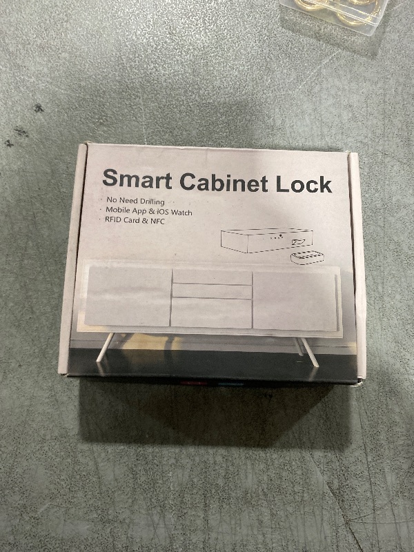 Photo 1 of eLinkSmart Smart Cabinet Lock, Hidden No Drill Adhesive Magnetic Baby Proofing Child Proof Drawer Locks, Keyless RFID Bluetooth Cabinet Locks for Adults File Kitchen Cupboard Closet Liquor - White