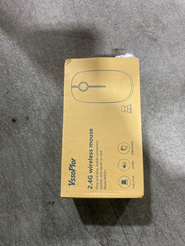 Photo 1 of Vssoplor Wireless Mouse, 2.4G Slim Portable Computer Laptop Mouse with Nano Receiver Quiet Silent Optical Mice for Notebook, PC, Laptop, Computer-Black and Gold
