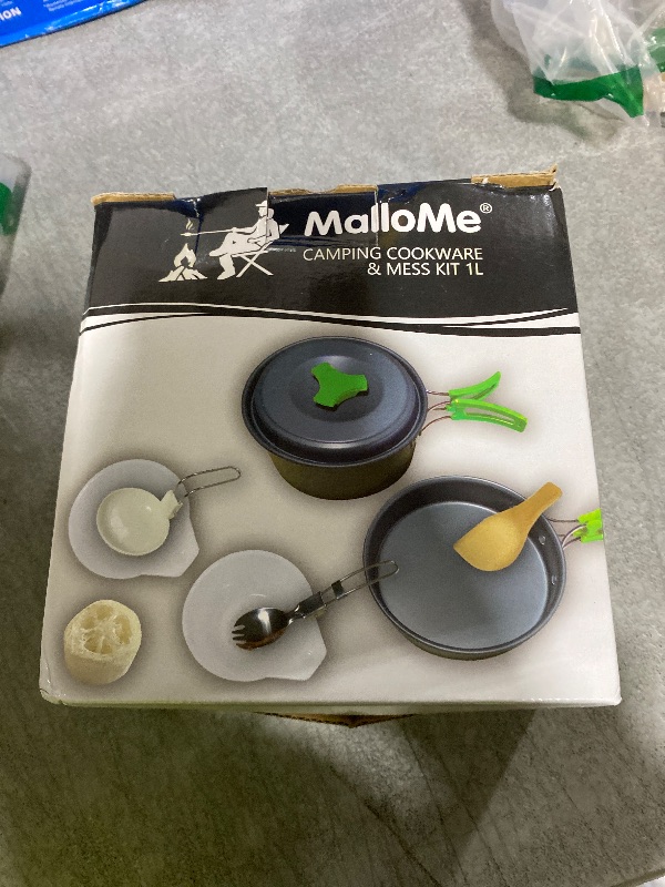 Photo 1 of MalloMe Camping Cookware Mess Kit for Backpacking Gear – Camping Cooking Set - Backpack Camping Pot and Pans Set - Portable Camping Stove and Backpacking Stove Compatible - Camp Accessories Equipment