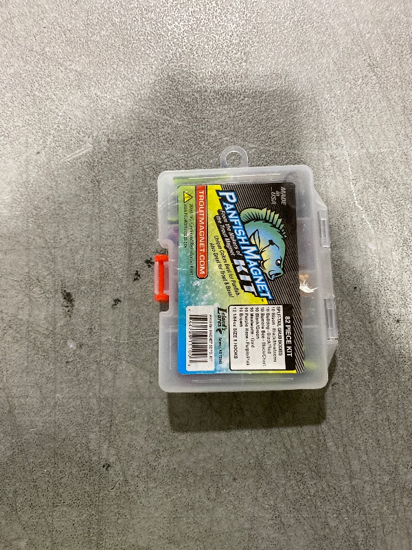 Photo 1 of Trout Magnet 82 Piece Panfish Magnet Kit, with A Longer Shad Dart Hook, Includes 70 Split Tail Grub Bodies, 12 Black Size 8 Mustad Hooks, Catches All Types of Fish
