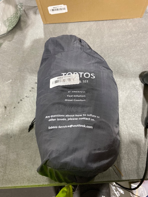 Photo 1 of TOBTOS Inflatable Camping Sleeping Pad with Pillow, Thick 6 Inch Ultralight Sleeping Pad with Built-in Pump, Lightweight Sleeping Mat for Camping, Backpacking, Hiking, Tent (Grey)