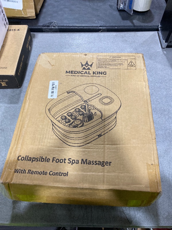 Photo 1 of Medical king Foot Spa with Heat and Massage and Jets Includes A Remote Control A Pumice Stone Collapsible Massager with Bubbles and Vibration