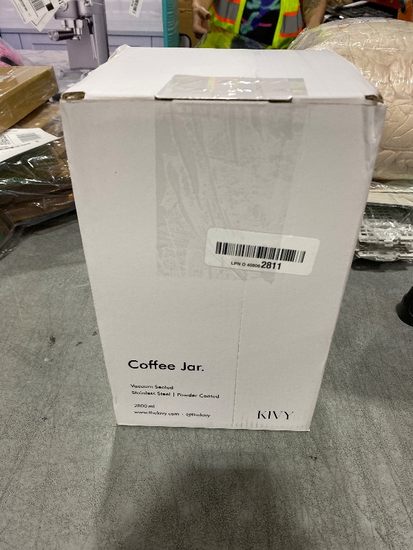 Photo 1 of KIVY Vacuum Coffee Canister (Large) - Push Lid Preserves Aroma & Oil - Stainless Steel Airtight Canister - Container for Ground & Coffee Bean Storage - Removes Excess Air