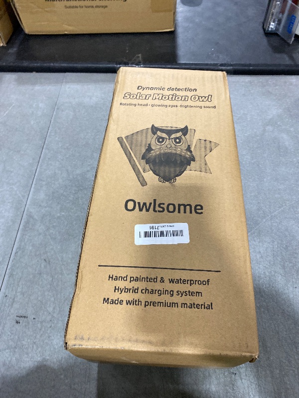 Photo 1 of Owlsome Solar Tiger Owl with Flashing Eyes, Rotating Head, Hoot Sound, Motion Detector and Silent Mode, Plastic Owl Garden Sculpture, Garden Decoration