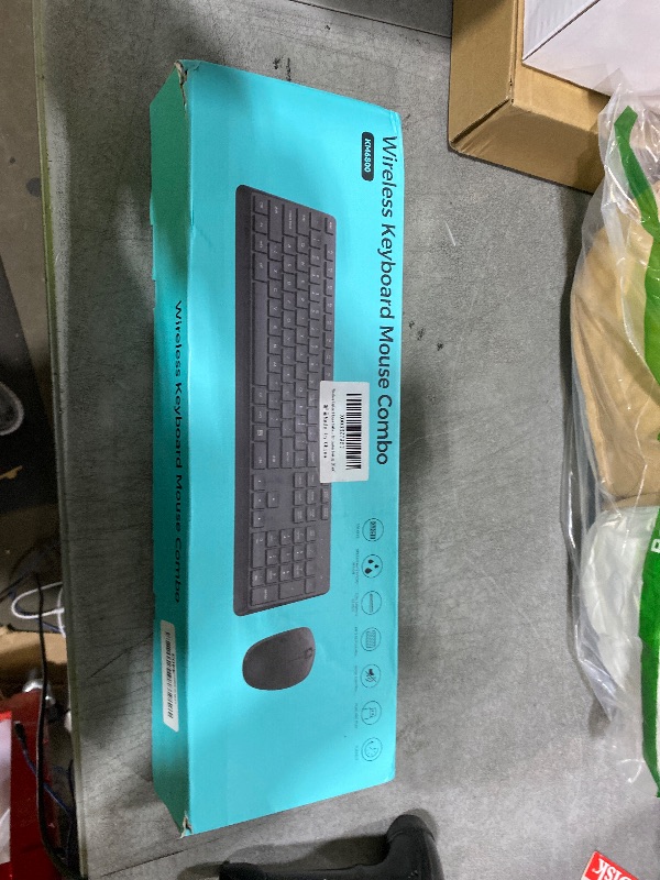 Photo 1 of Wireless Keyboard and Mouse Combo for Windows, 2.4G Full-Sized External Cordless Computer Keyboard Mouse Combo for Laptop PC Desktop Chrome Mac, Number Pad 1600 DPI Silent Mouse USB Receiver (Black)